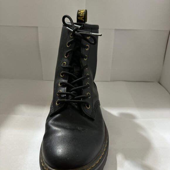 Dr Martens Boots Womens Black Combat Leather Lace Up Zavala AW004 Mens 7 Wo 8 - Picture 2 of 9